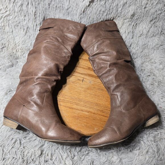 Steve Madden Craave Womens Size 6.5M Brown Soft Leather Knee High Heeled Boots - Picture 3 of 8